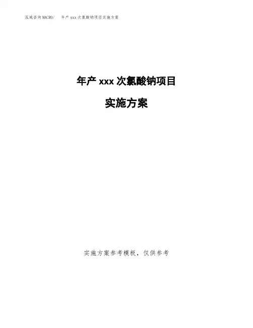 年产xxx次氯酸钠项目实施方案(项目申请参考) (1)