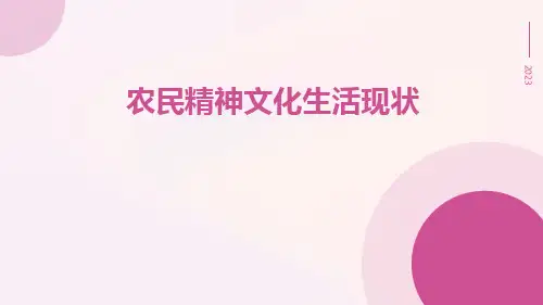 寒假社会调查报告农民精神文化生活现状