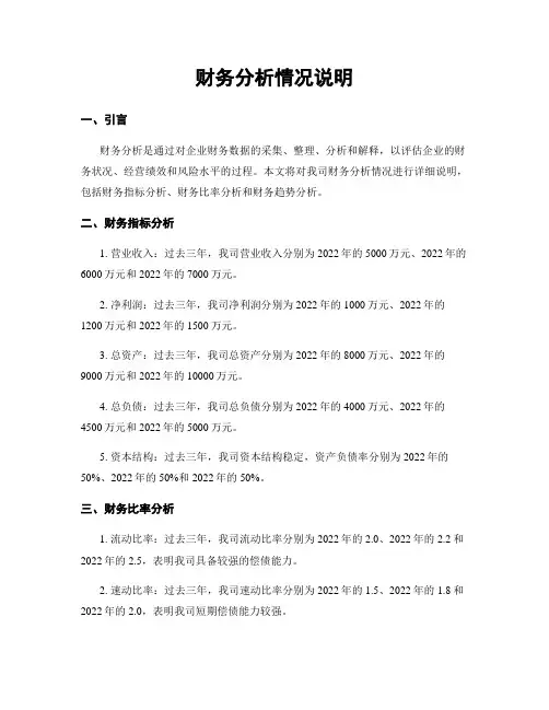 财务分析情况说明