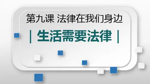 人教版道德和法治七年级下册 9.1 生活需要法律 课件(共28张PPT)