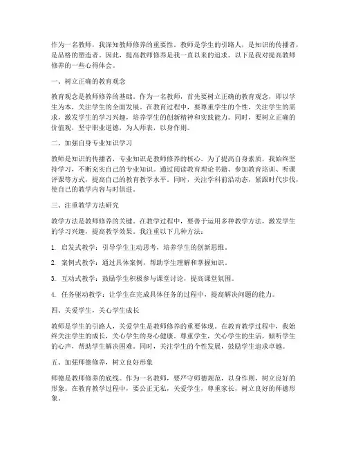 提高教师修养心得体会