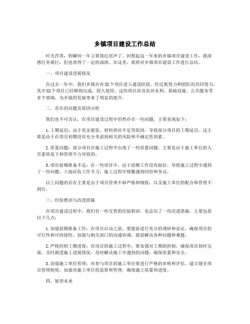 乡镇项目建设工作总结