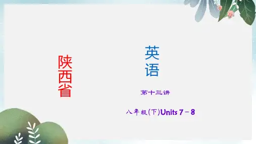 中考英语(人教版·陕西)考点精讲课件：第13讲+八年级(下)Units+7-8