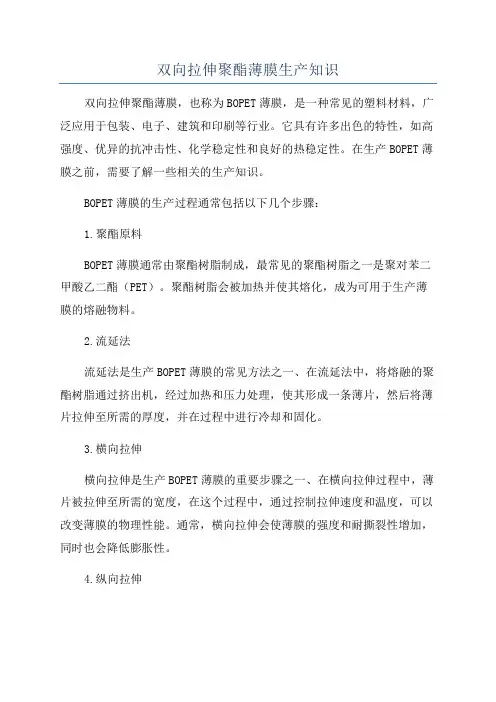 双向拉伸聚酯薄膜生产知识
