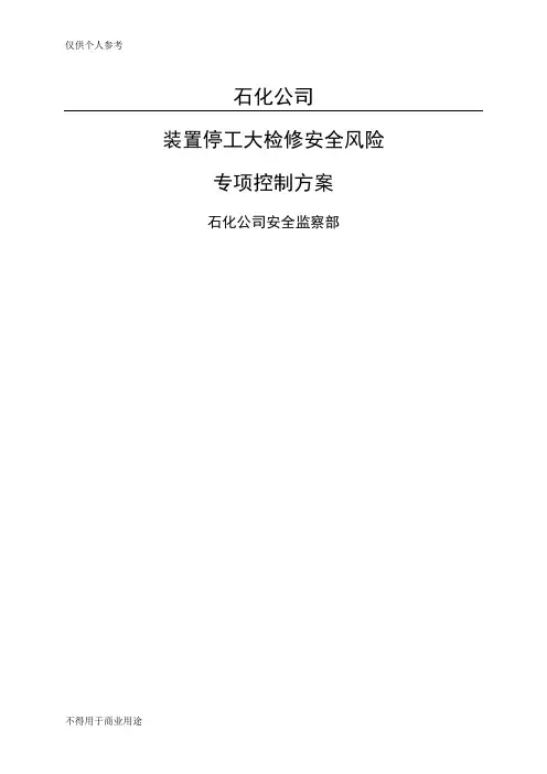 石化公司大检修专项方案