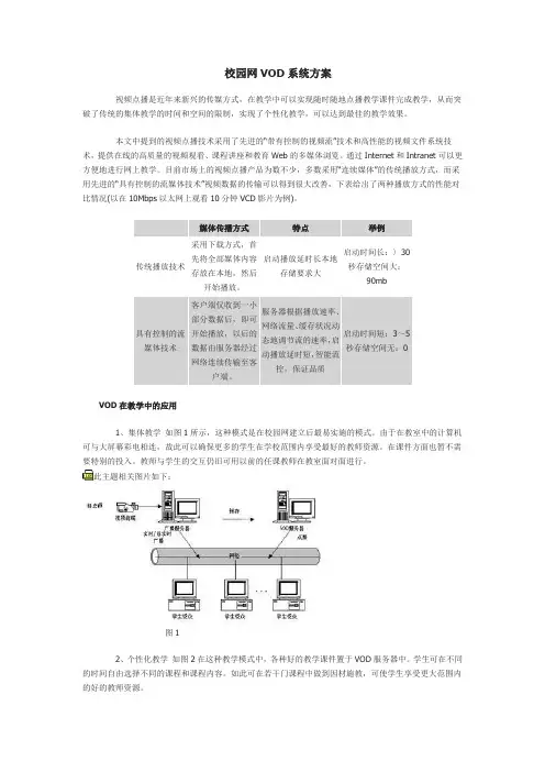 校园网VOD系统方案