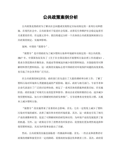 公共政策案例分析
