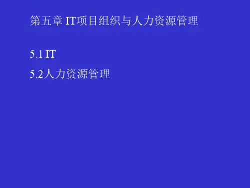 5IT项目组织与人力资源管理精品PPT课件
