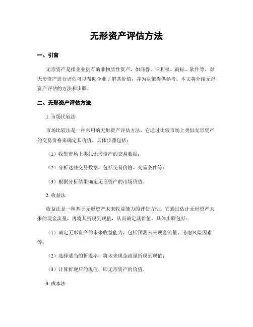 无形资产评估方法
