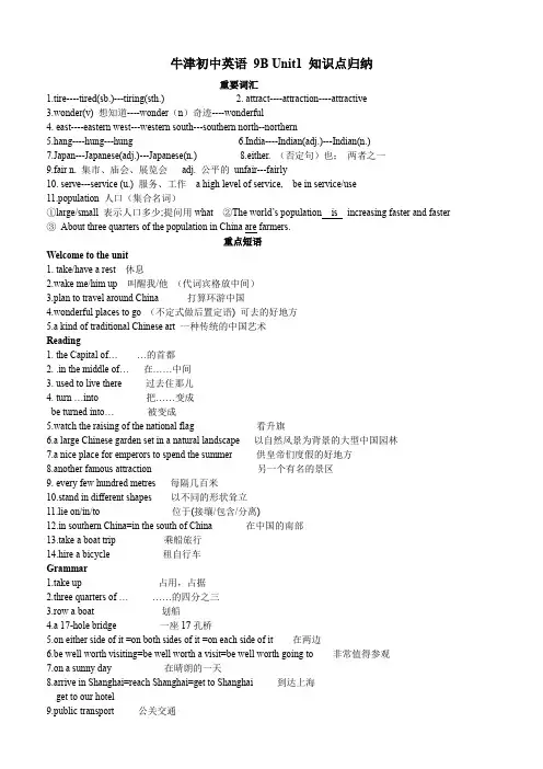 9B Unit1知识点归纳