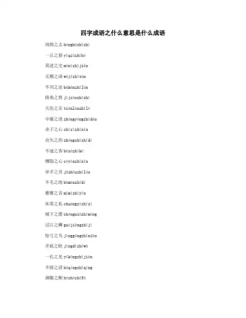 四字成语之什么意思是什么成语
