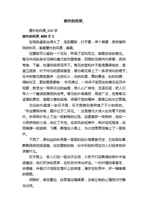 窗外的风景_600字