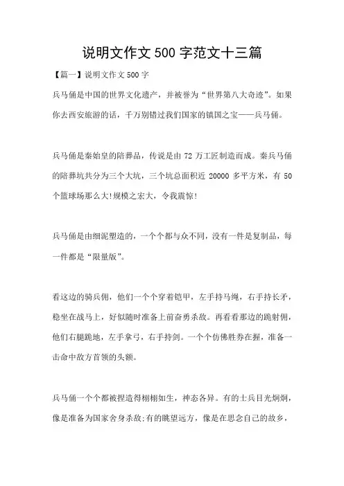 说明文作文500字范文十三篇