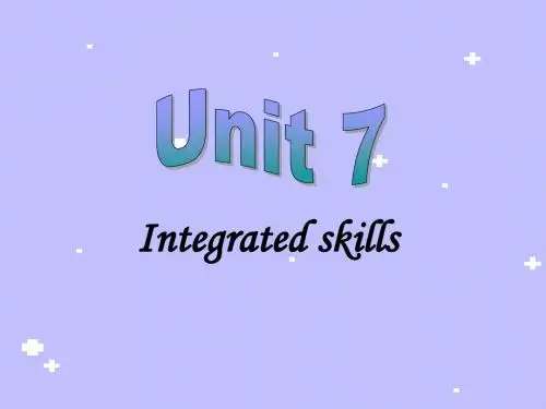 【译林版八年级英语上册课件】册第七单元Unit 7 (integrated skills)