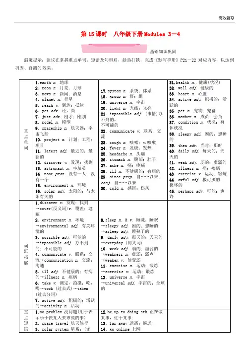 浙江省中考英语总复习第1部分教材知识梳理篇第15课时八下Modules3_4精讲试题外研版_135含答案