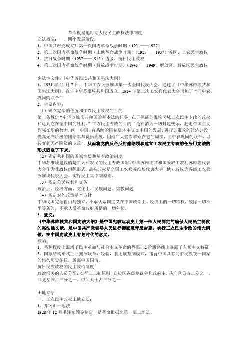 革命根据地时期人民民主政权法律制度