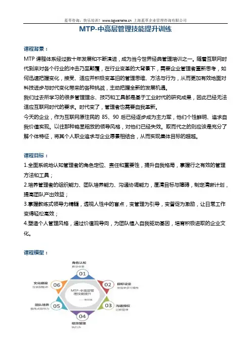 《MTP-中高层管理技能提升训练》