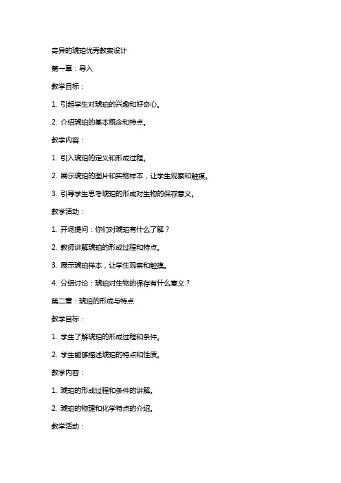 奇异的琥珀教案设计