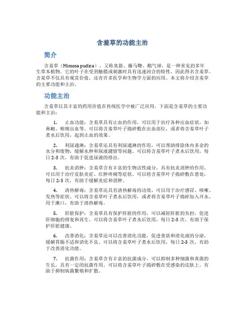 含羞草的功能主治