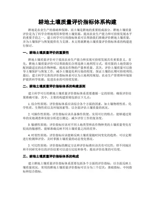 耕地土壤质量评价指标体系构建