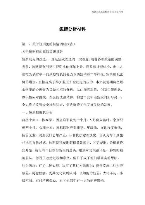 犯情分析材料