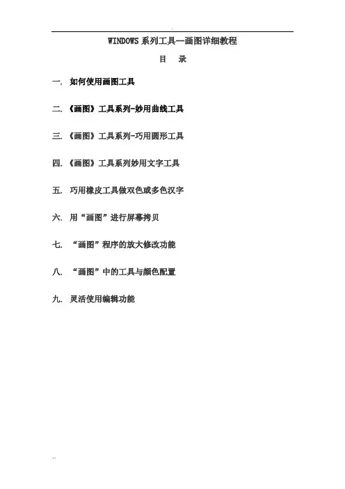 WINDOWS系列工具--画图详细教程