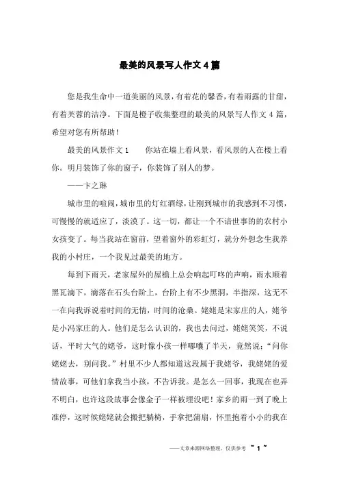 最美的风景写人作文4篇