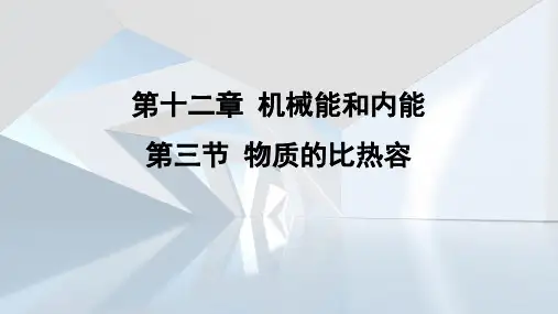 12.3 物质的比热容  课件 苏科版物理九年级上册