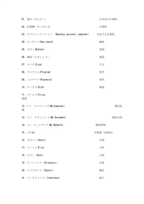 IT日语词汇