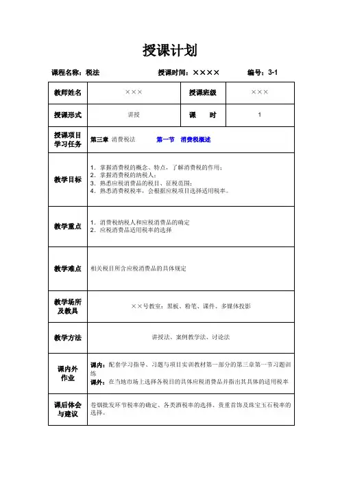 3-1 消费税概述