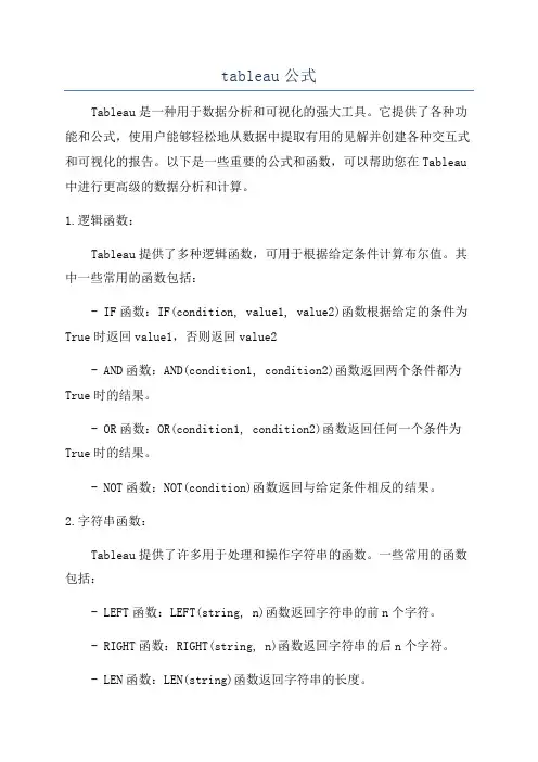 tableau公式