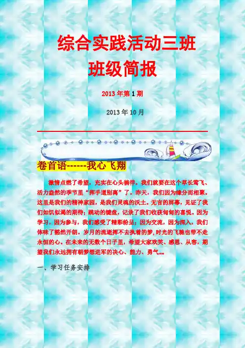 综合实践三班学习简报1