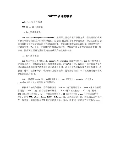 BOTTOT项目的概念