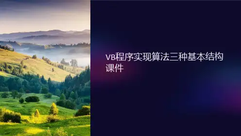 VB程序实现算法三种基本结构课件