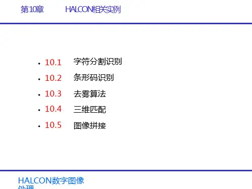精品课件-HALCON数字图像处理-第10章  HALCON相关实例