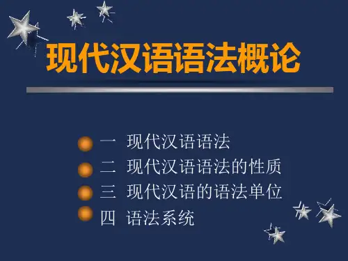 现代汉语语法概论