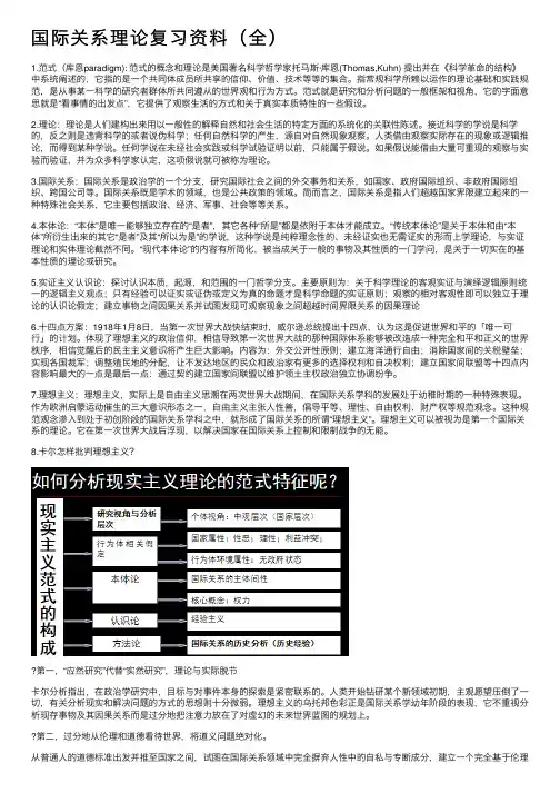 国际关系理论复习资料（全）
