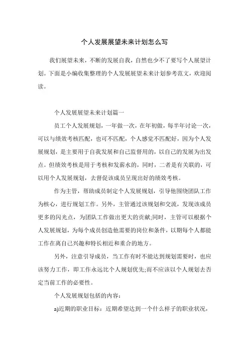 个人发展展望未来计划怎么写