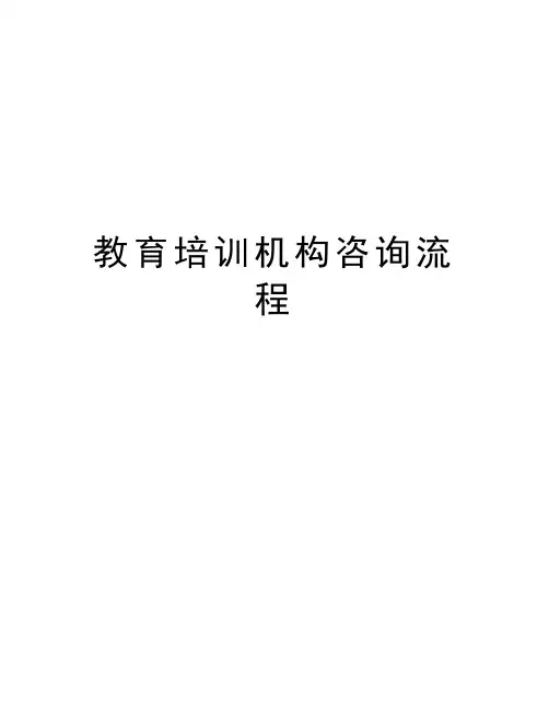 教育培训机构咨询流程演示教学