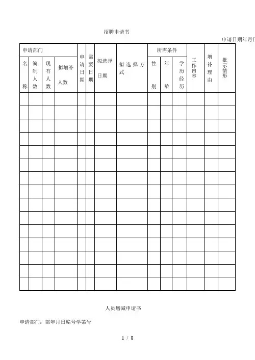 招聘申请书