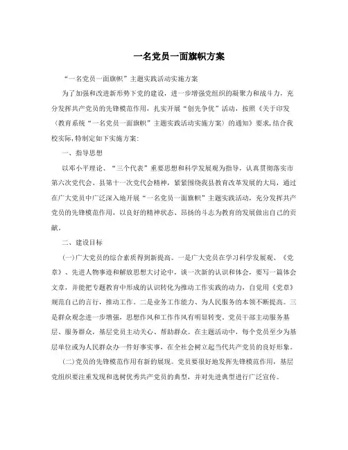 一名党员一面旗帜方案