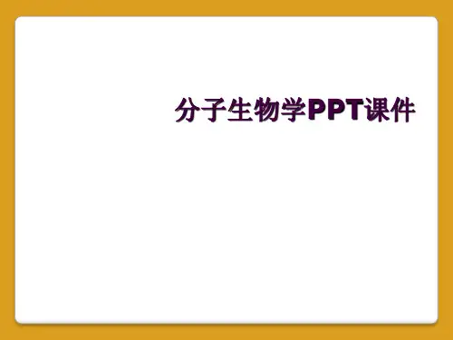 分子生物学PPT课件
