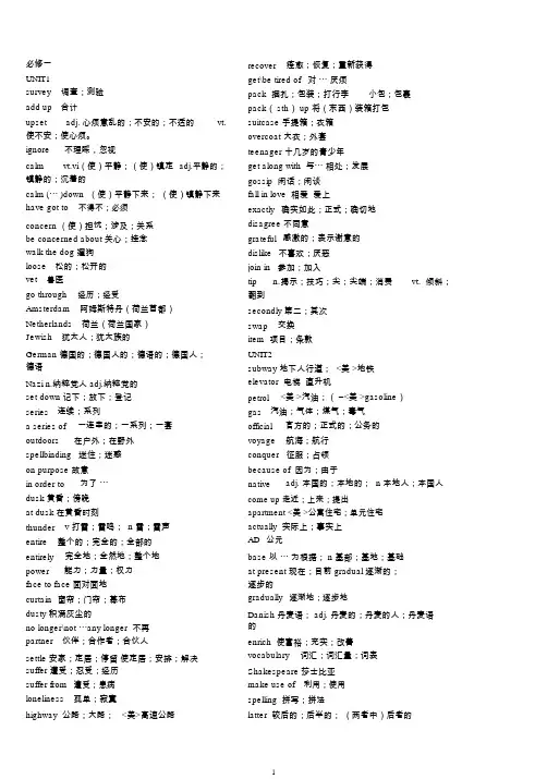 人教版高中英语全部单词(必修1至选修8)