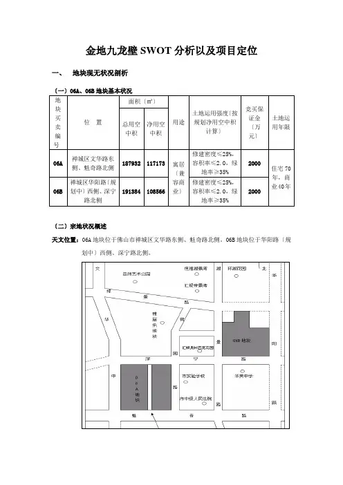 金地九龙壁SWOT分析以及项目定位