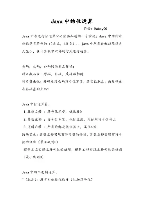 Java中的位运算