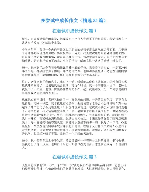 在尝试中成长作文(精选55篇)