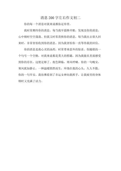 消息200字左右作文初二