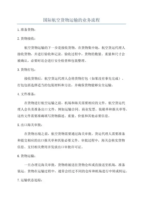 国际航空货物运输的业务流程