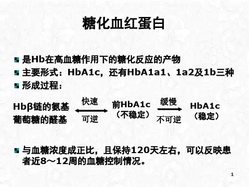 糖化血红蛋白与糖尿病管理课件PPT