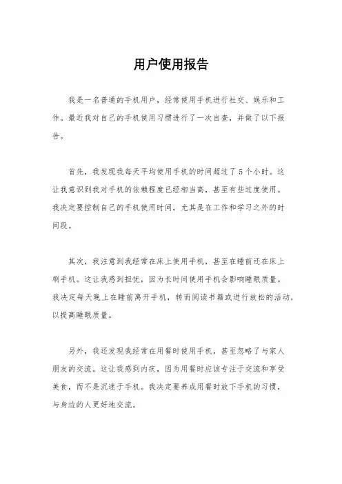 用户使用报告